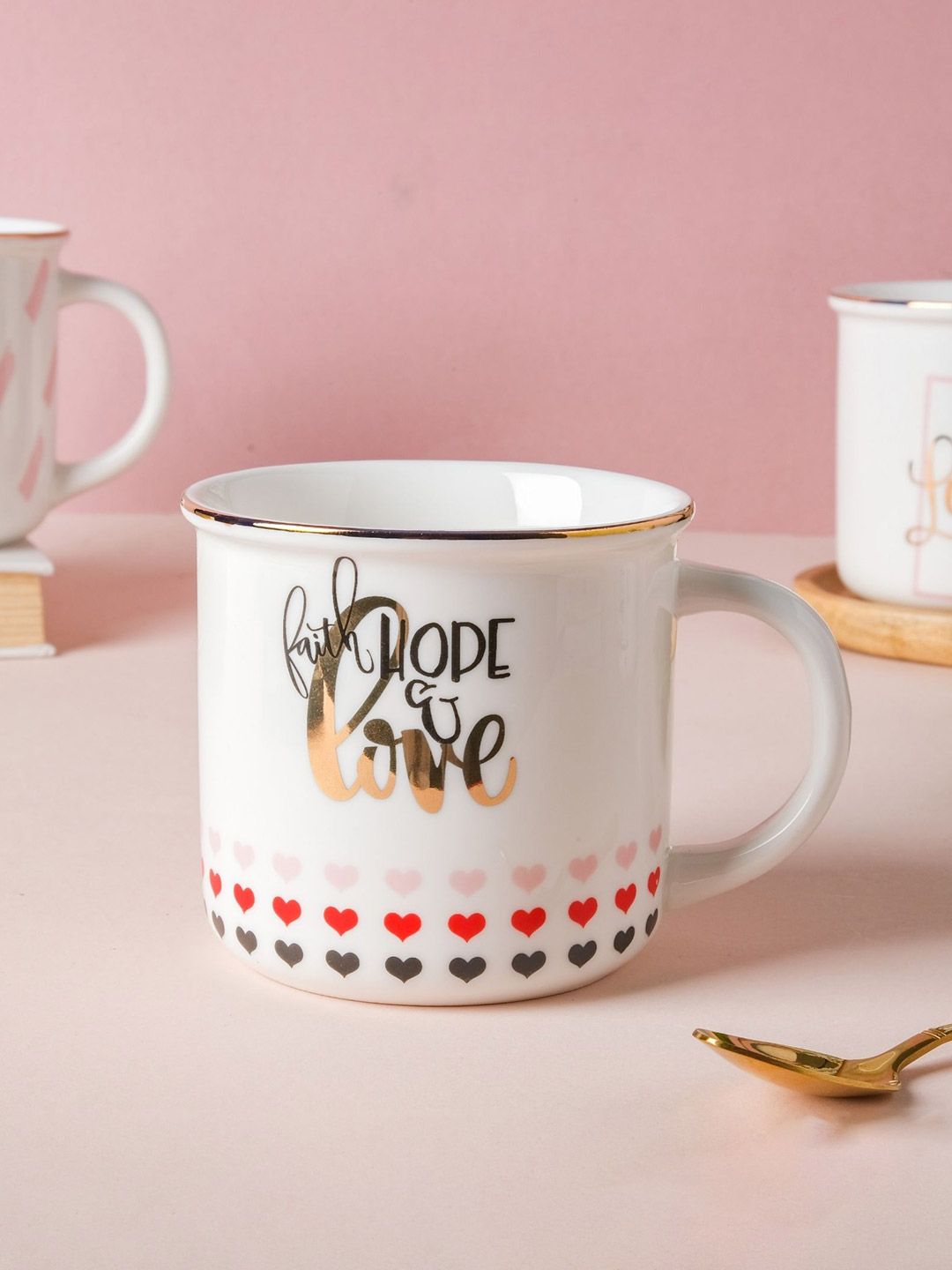 Nestasia White and Pink Printed Ceramic Mug For Coffee Price in India