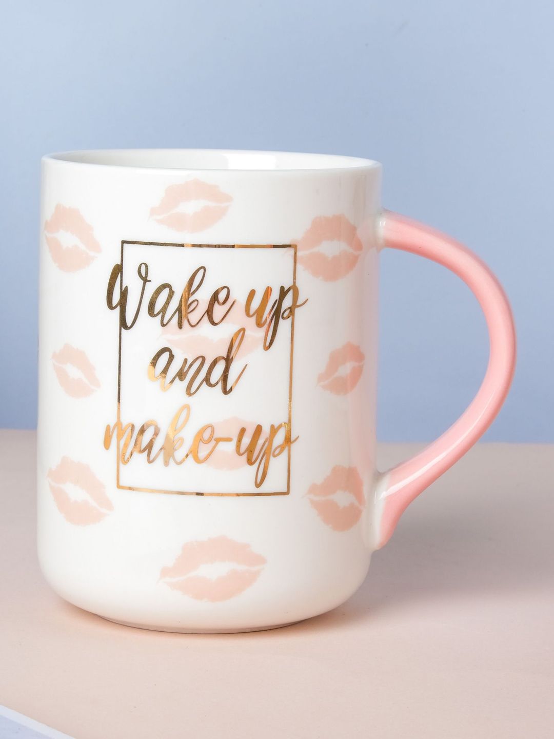 Nestasia White and Pink Kiss Printed Ceramic Coffee Mug Price in India