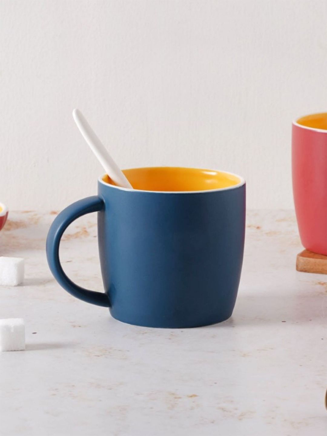 Nestasia Blue and Yellow Ceramic Mug For Coffee Price in India