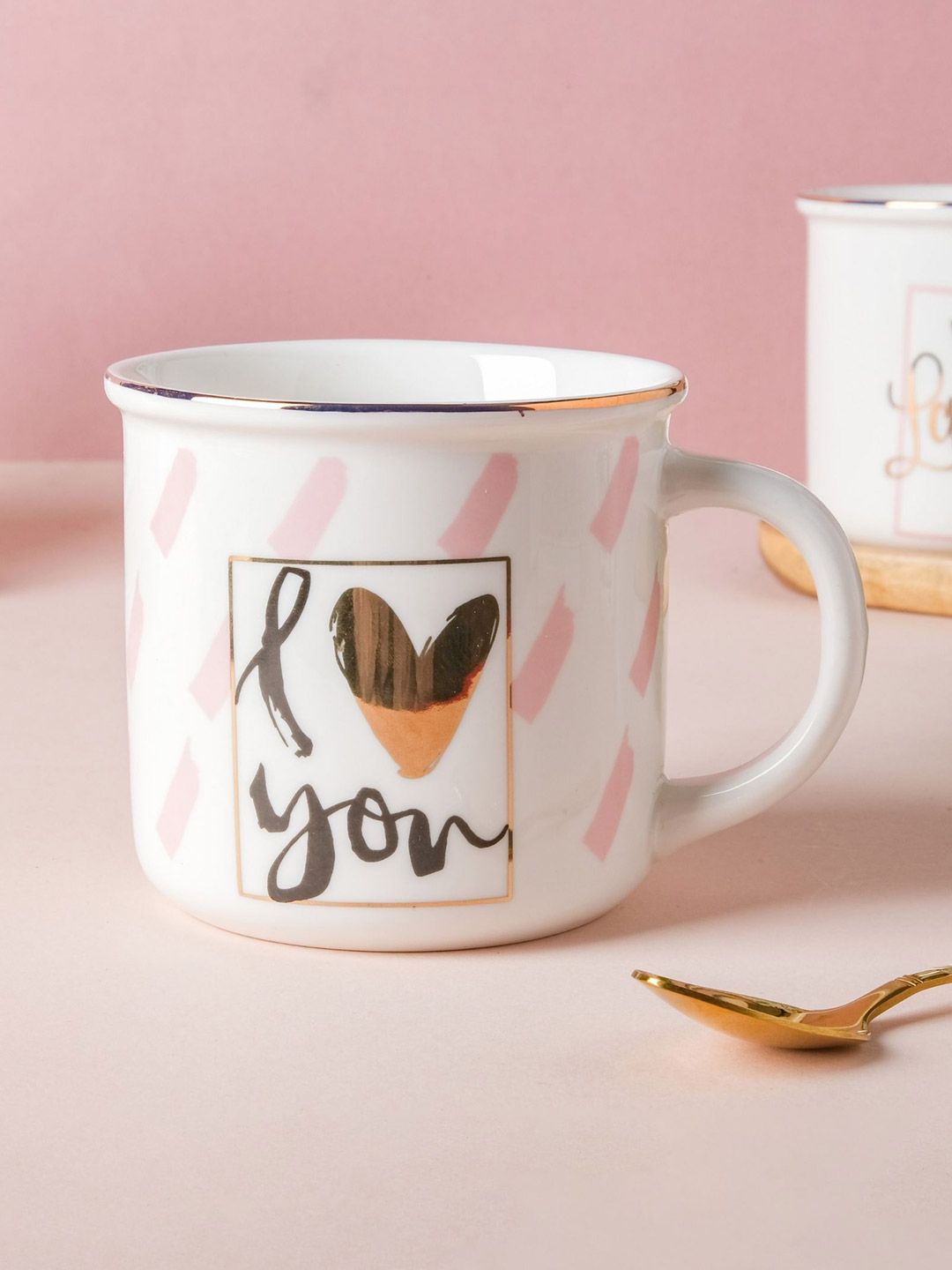 Nestasia White and Pink Love Printed Mug For Coffee Price in India