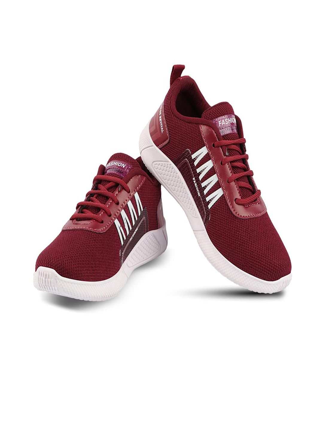 BEONZA Women Maroon Mesh Running Non-Marking Shoes Price in India