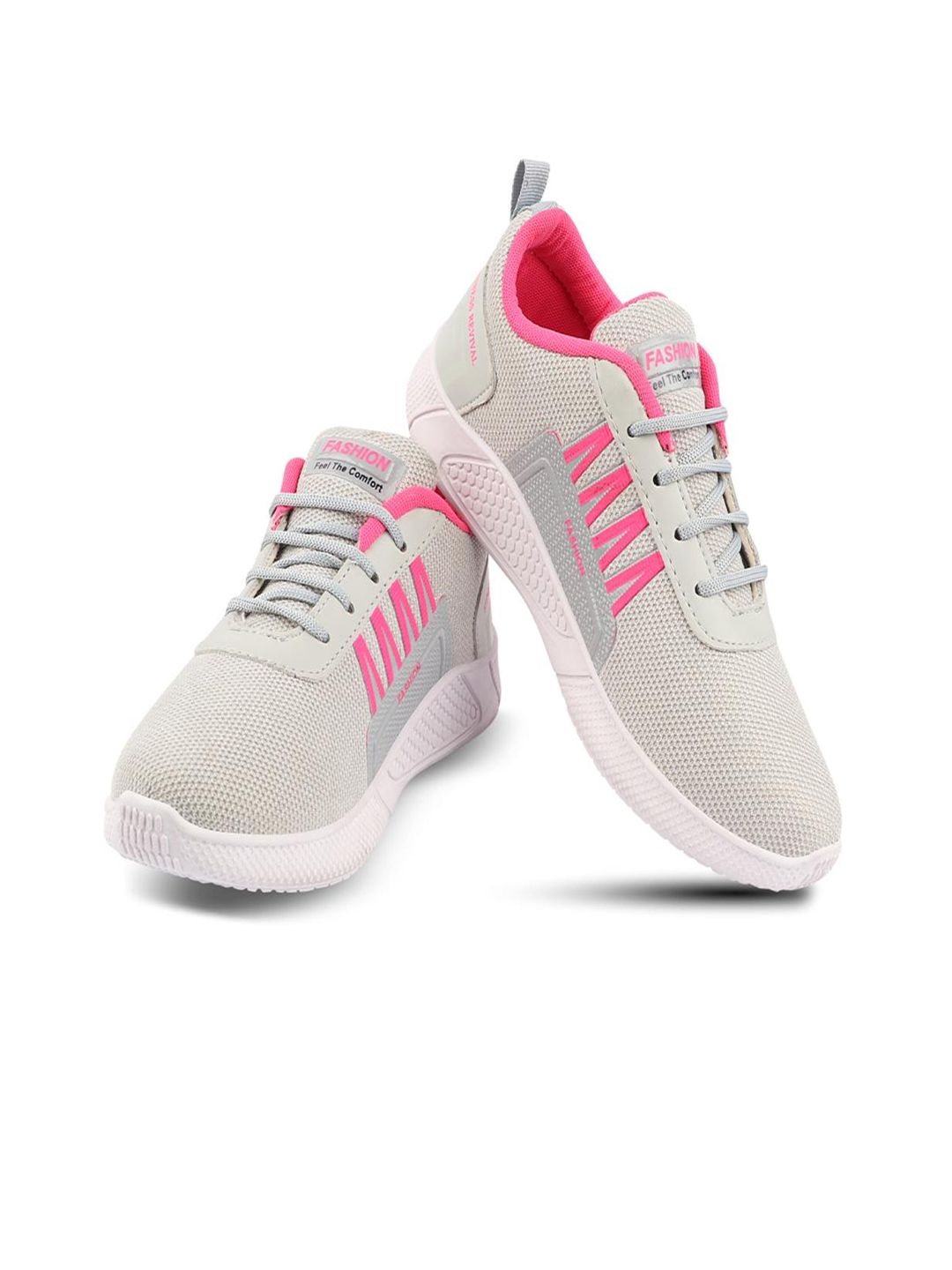 BEONZA Women Grey Mesh Running Non-Marking Shoes Price in India