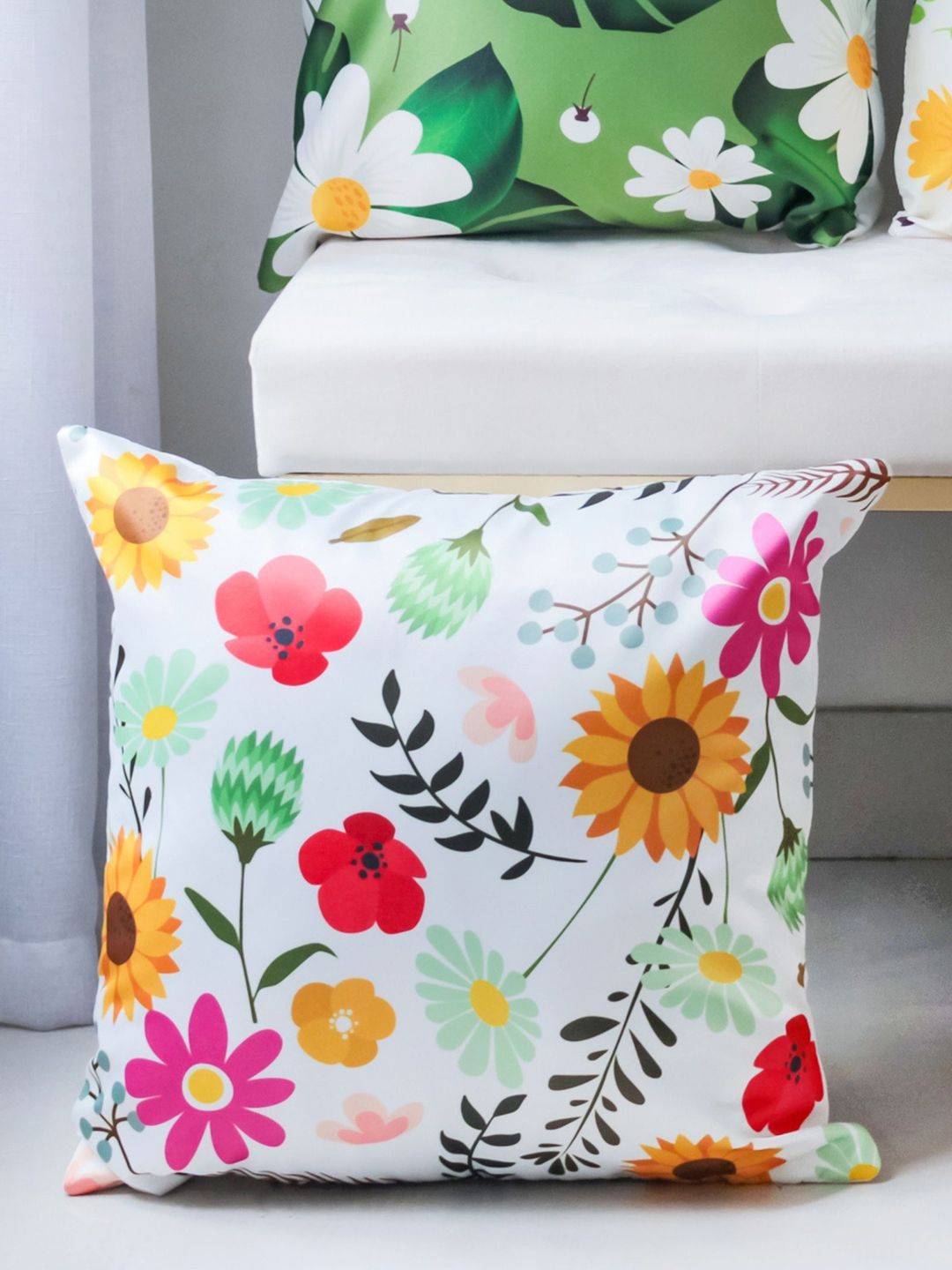 Nestasia Multicolor Floral Cushion Cover Price in India
