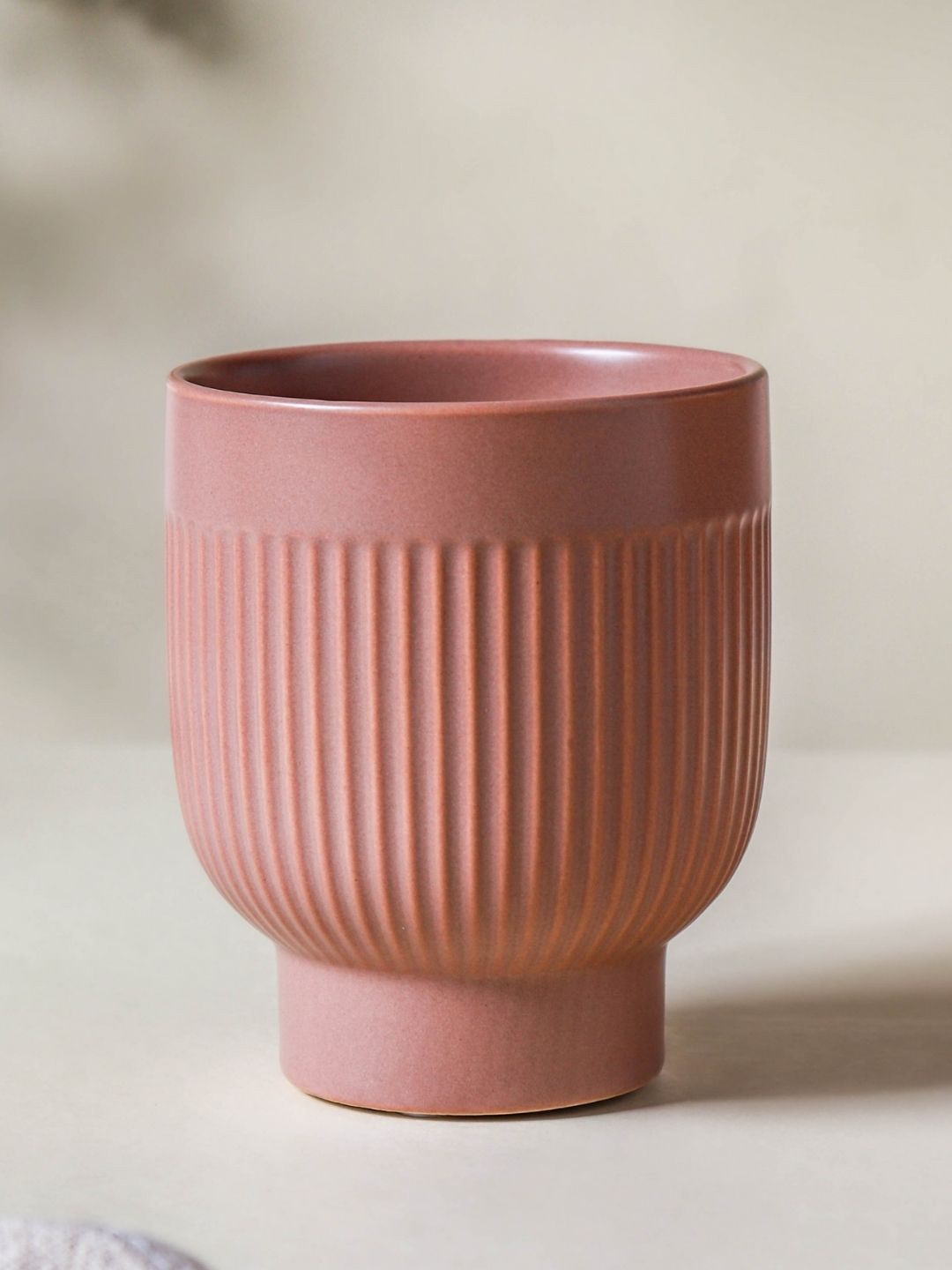 Nestasia Brown Textured Ceramic Vase Price in India