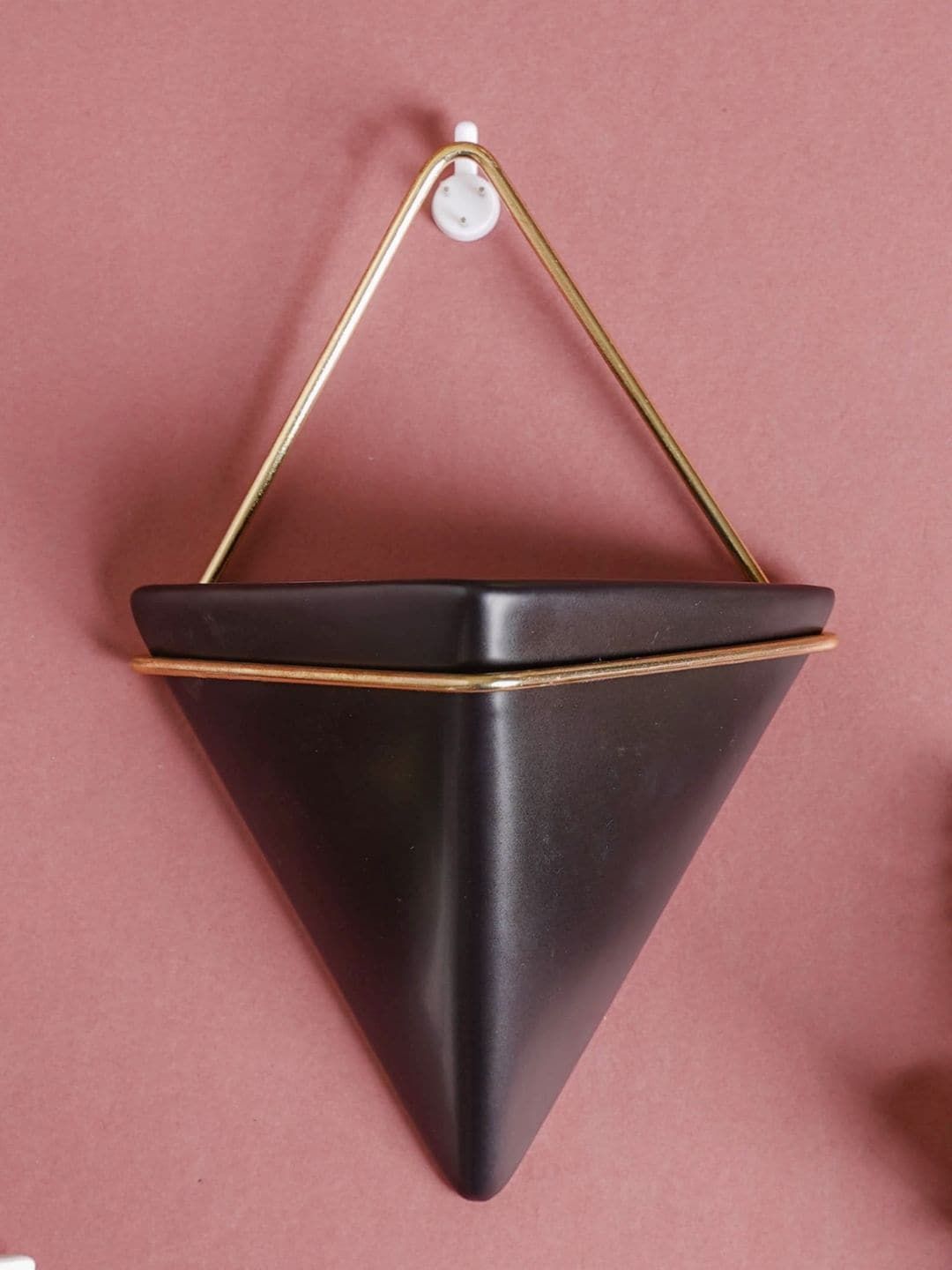 Nestasia Gold-Toned & Black Solid Triangular Ceramic Wall Hanging Price in India
