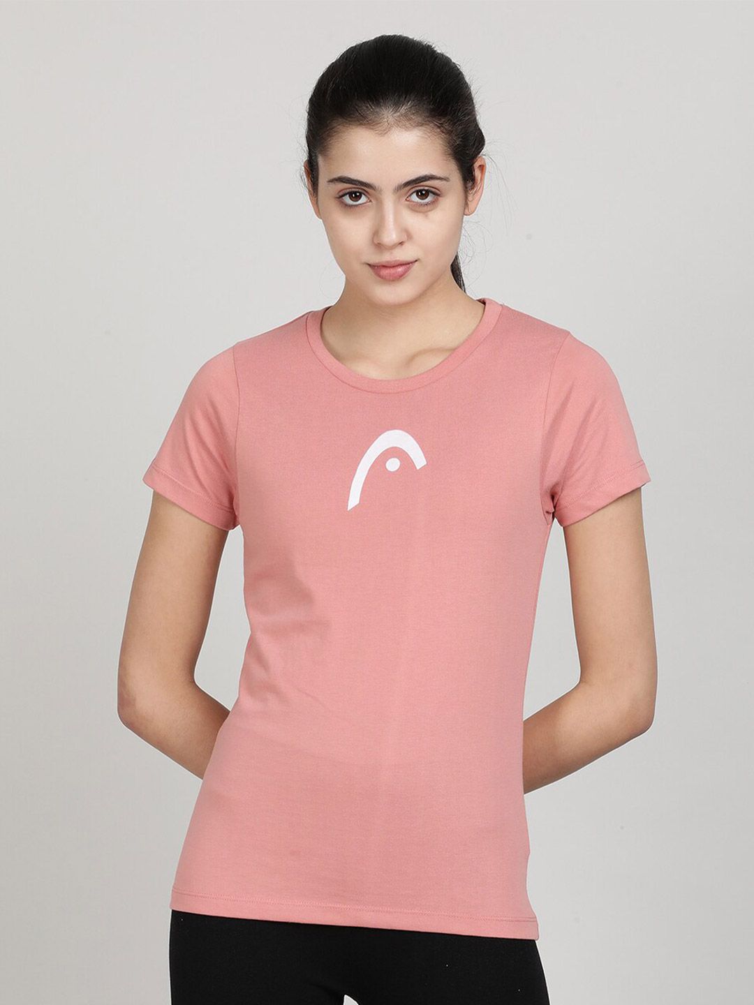 Head Women Pink Slim Fit Sports T-shirt Price in India