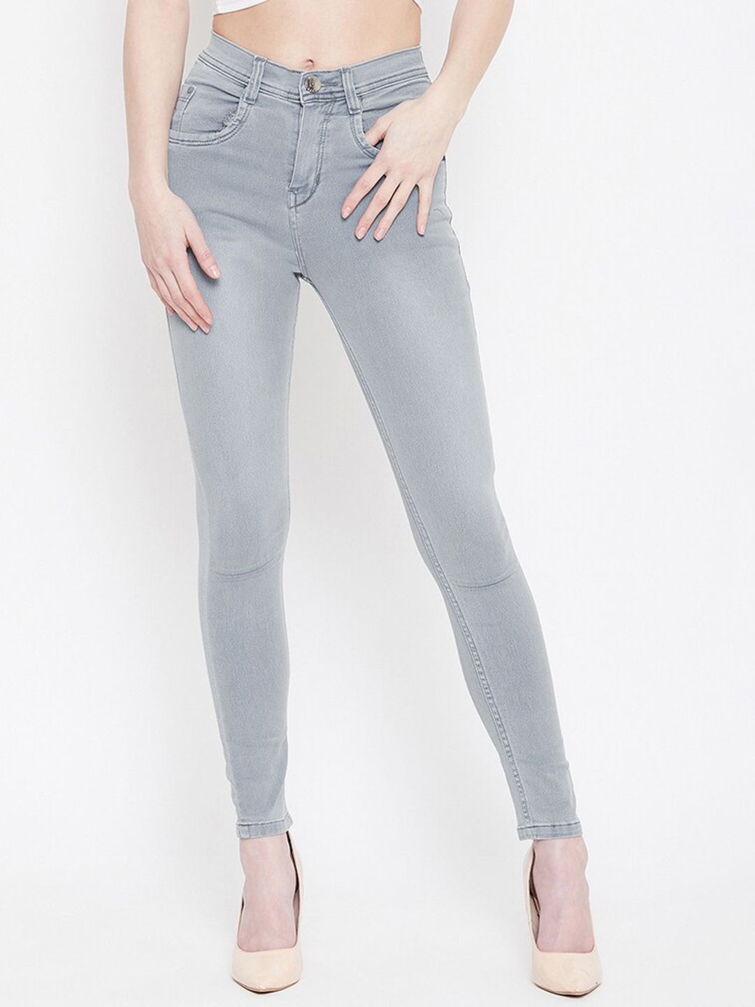 Nifty Women Grey Slim Fit High-Rise Stretchable Jeans Price in India