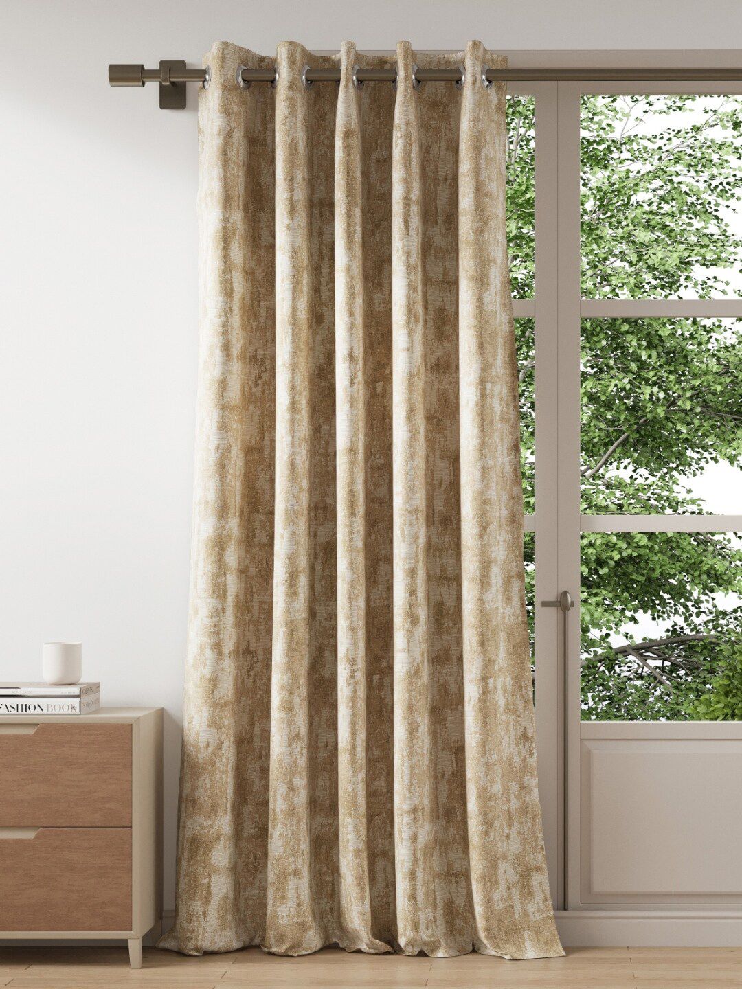 DDecor Beige & White Door Curtain Price in India