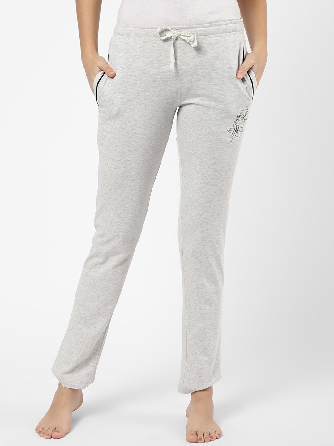 Sweet Dreams Women White Solid Cotton Lounge Pants Price in India