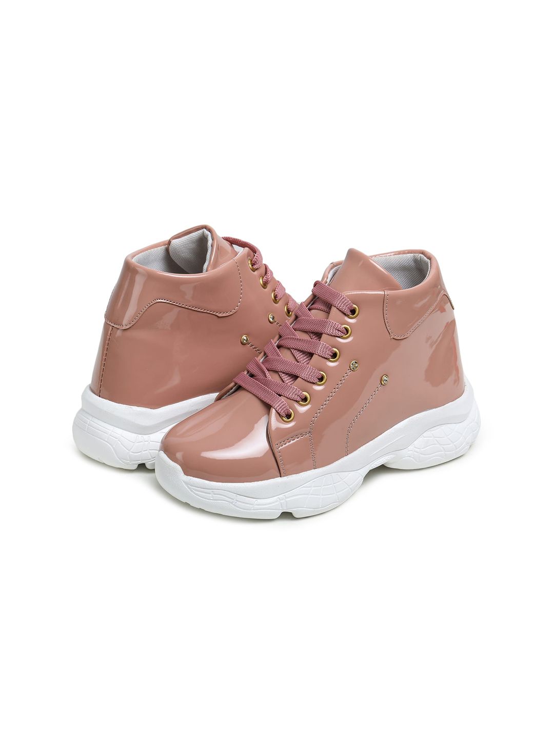 BOOTCO Women Peach-Coloured Sneakers Price in India