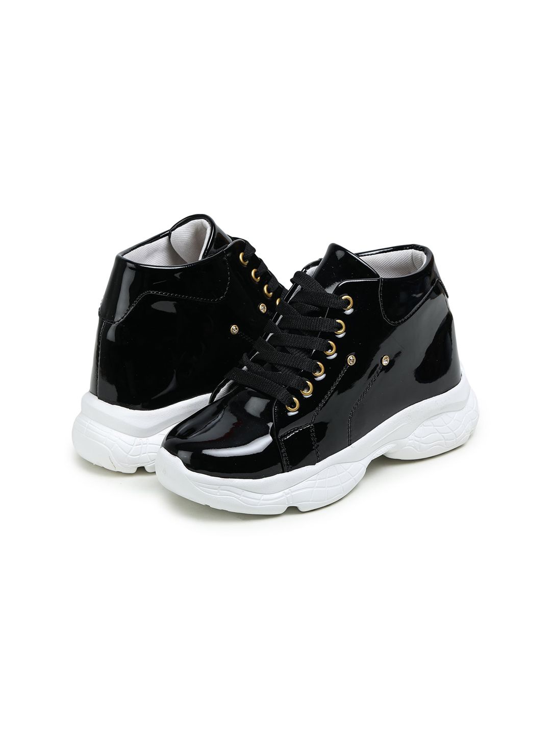 BOOTCO Women Black Colourblocked Sneakers Price in India