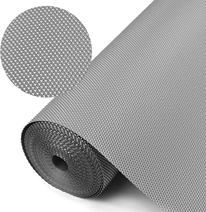 DREAM WEAVERZ Grey Textured 10 Metre Skid Resistant Anti-Slip Drawer & Shelf Liner Price in India
