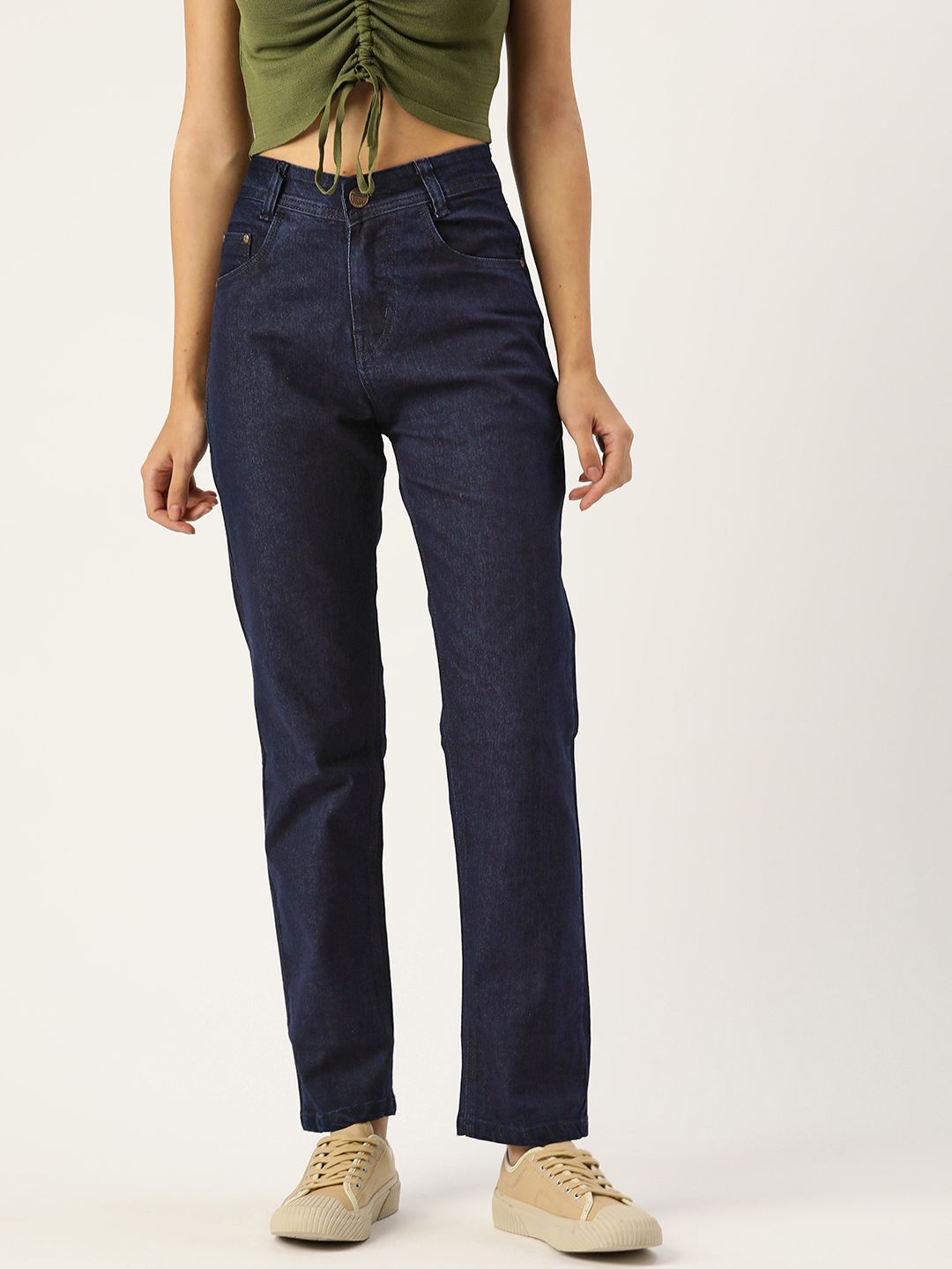 PARIS HAMILTON Women Blue Straight Fit High-Rise Stretchable Jeans Price in India