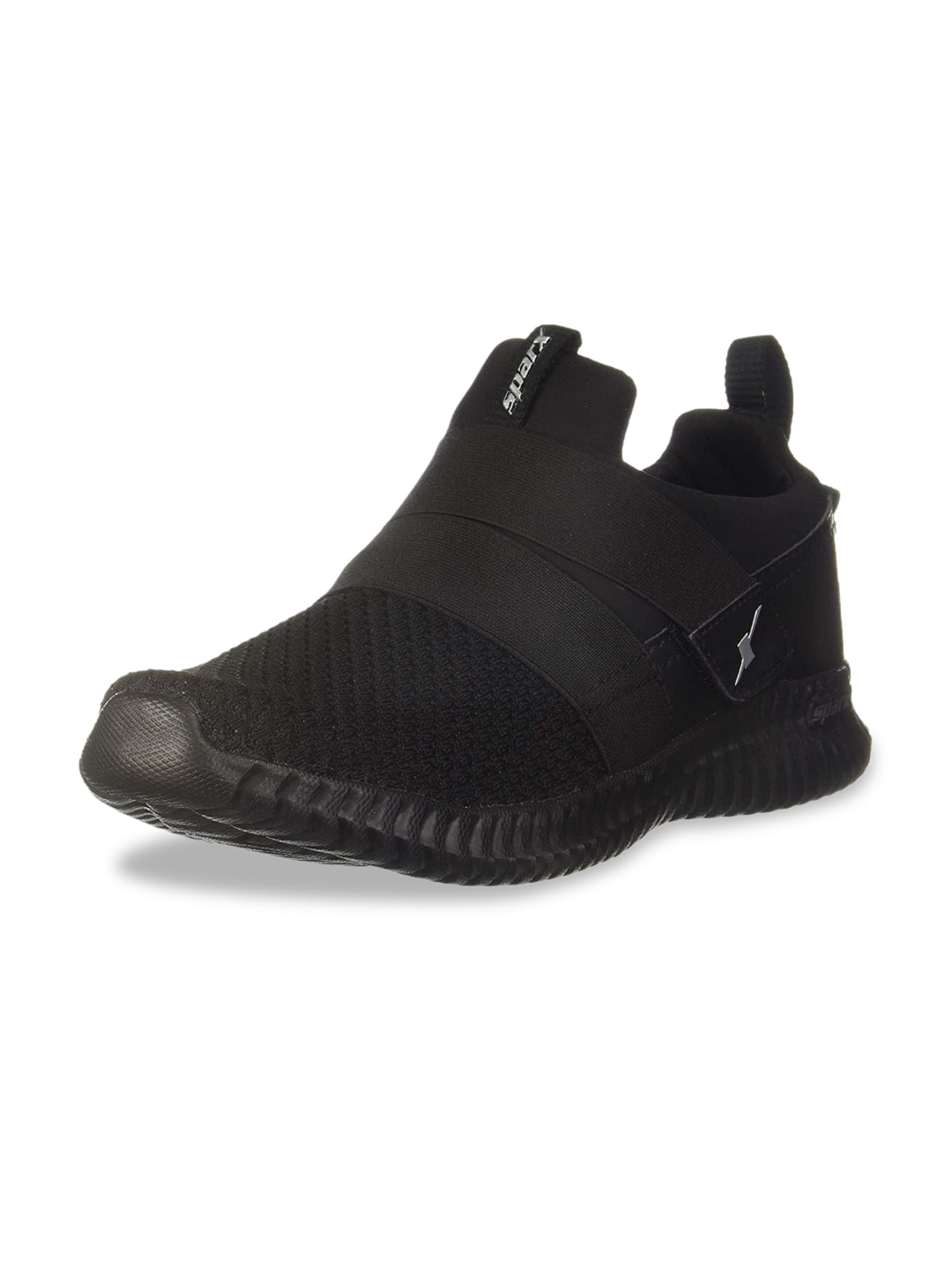 Sparx Men Black Woven Design Slip-On Sneakers