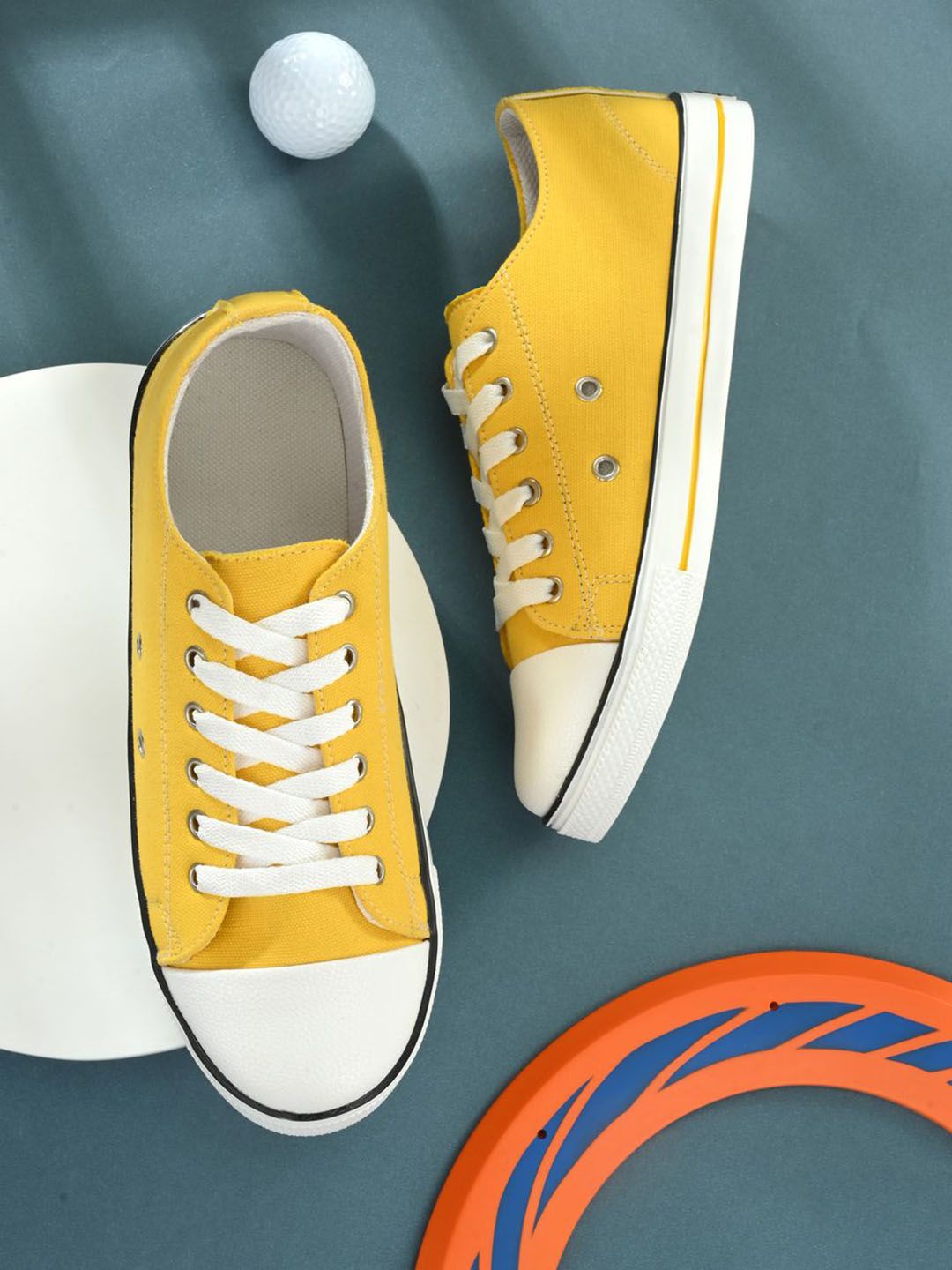 AROOM Women Yellow Colourblocked Sneakers Price in India