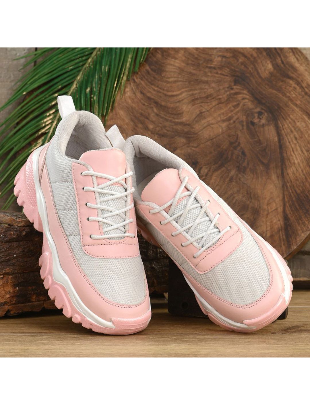 AROOM Women Pink Colourblocked Sneakers Price in India