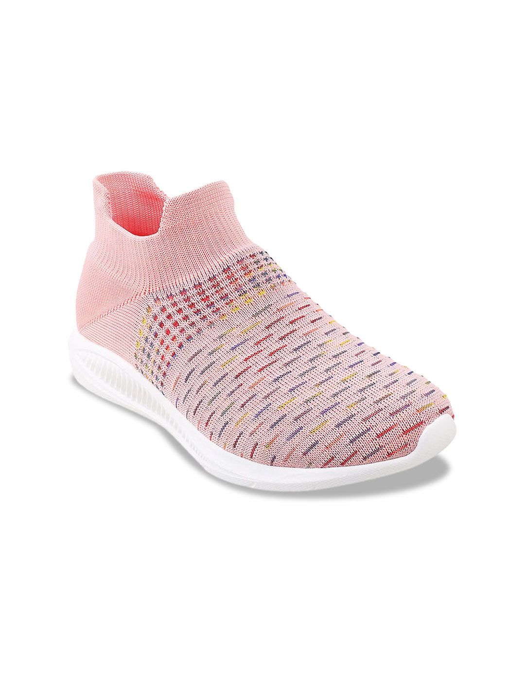 WALKWAY by Metro Women Peach-Coloured Woven Design Slip-On Sneakers Price in India