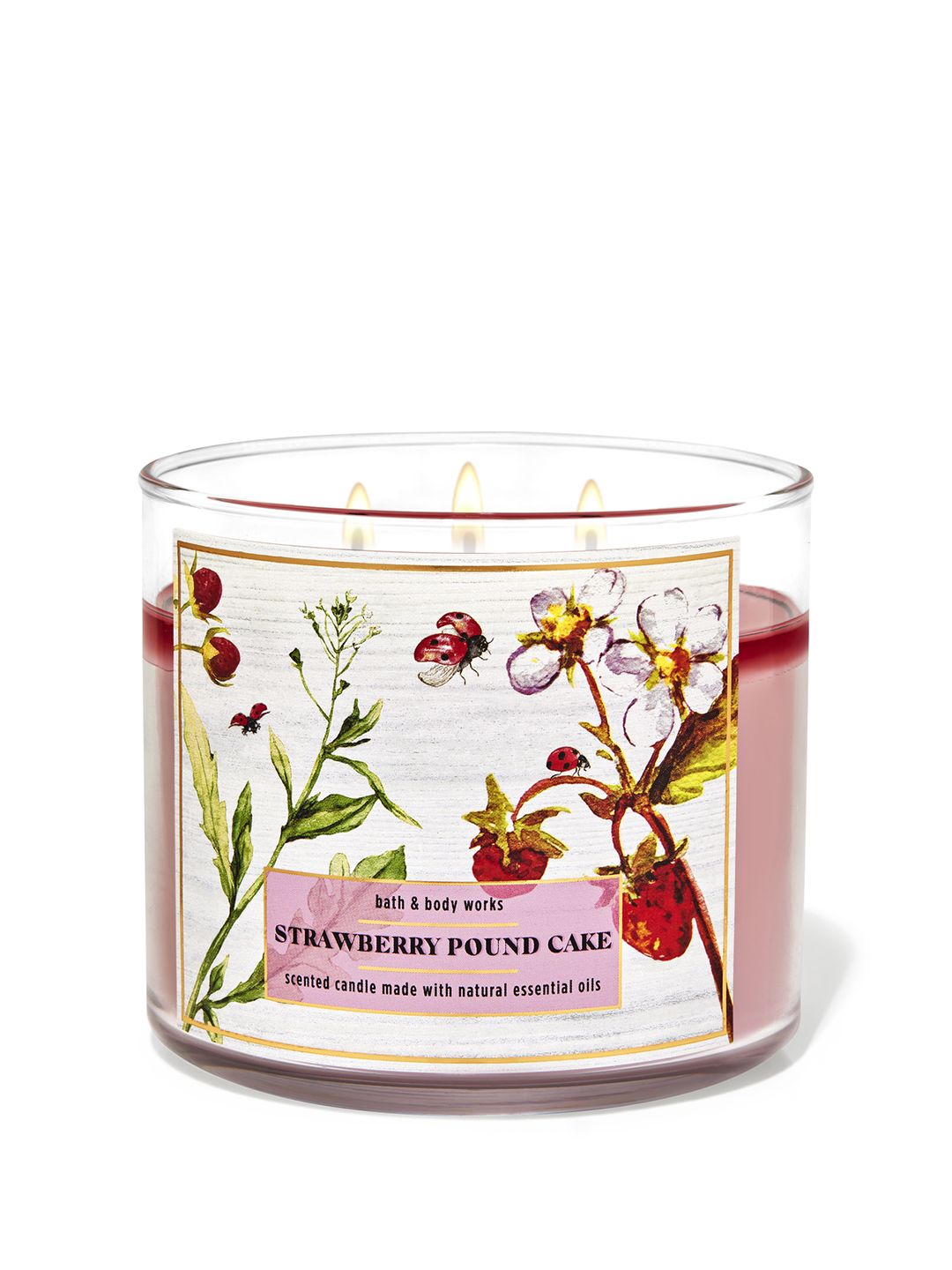 Bath & Body Works Strawberry Pound Cake 3-Wick Scented Candle with Essential Oils - 411 g Price in India