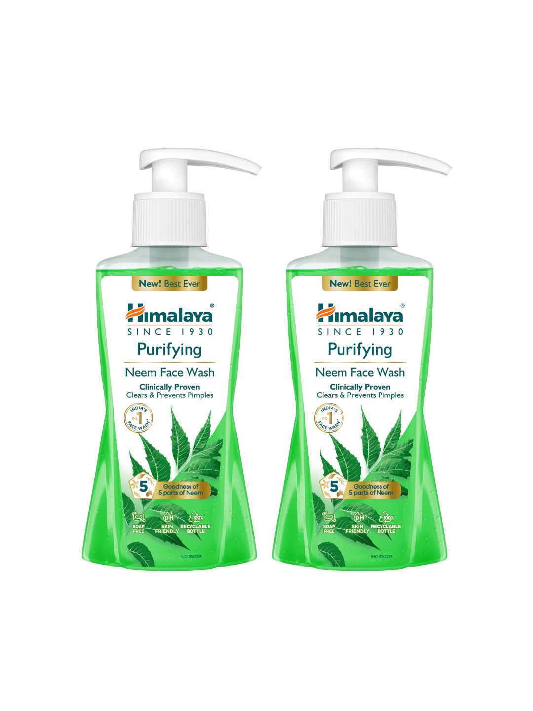 Himalaya Himalaya Set of 2 Anti-Pimple Purifying Neem Face Wash with Turmeric - 200 ml Each
