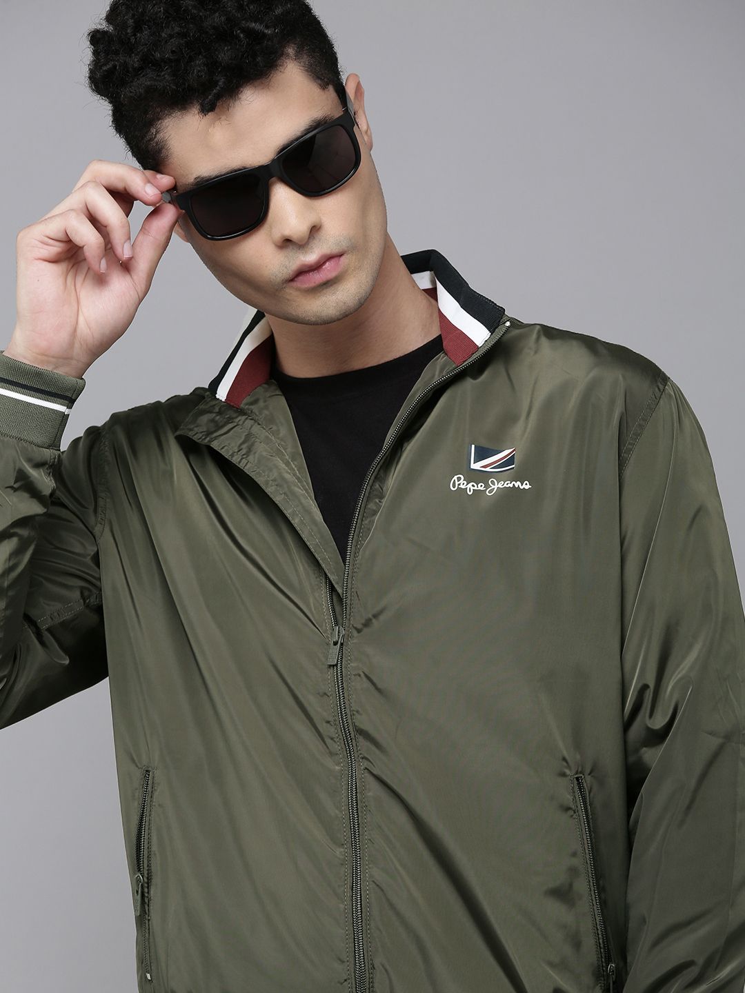 Pepe jeans olive green hot sale jacket