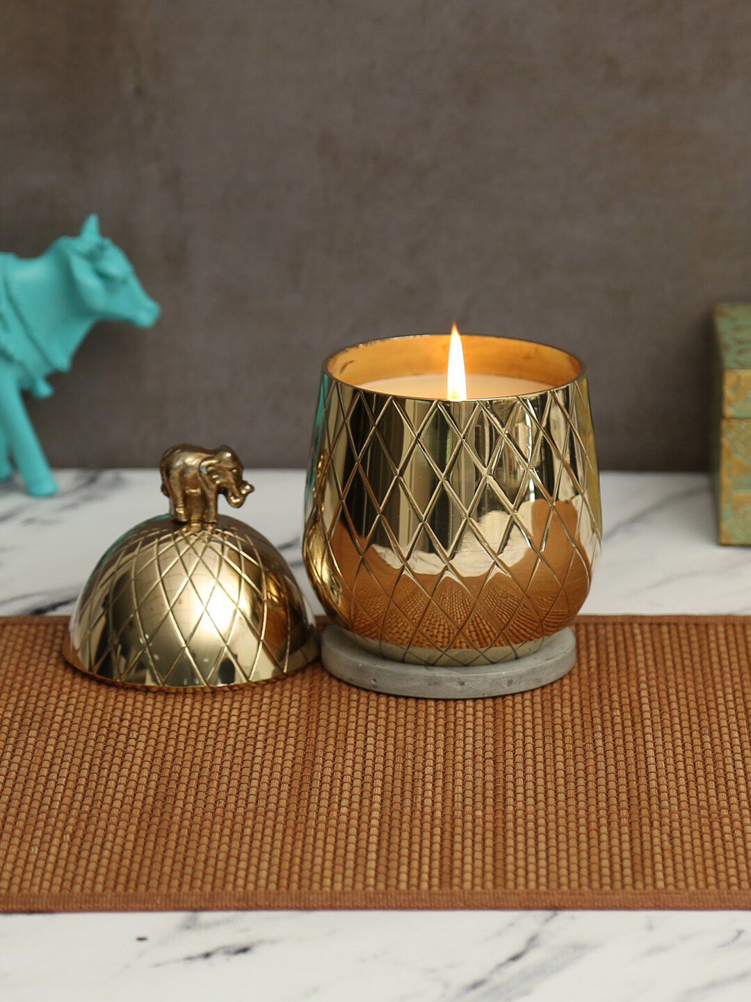 India Circus by Krsnaa Mehta Gold-Toned Pineapple Tango Candle Votive Price in India
