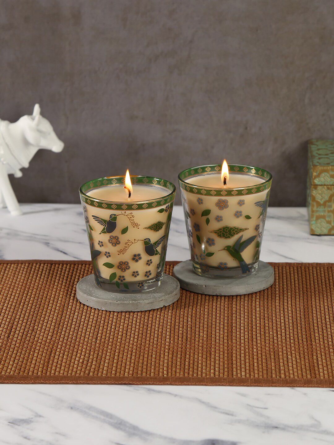 India Circus by Krsnaa Mehta Set Of 2 Flock Of Birds Candle Votive Price in India