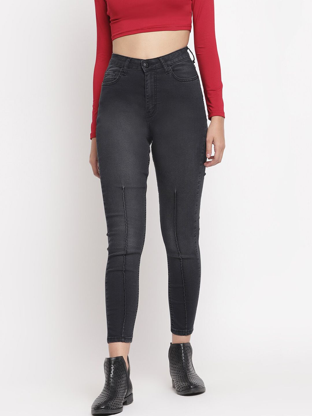 Belliskey Women Black Slim Fit High-Rise Mildly  Stretchable Solid  Jeans Price in India