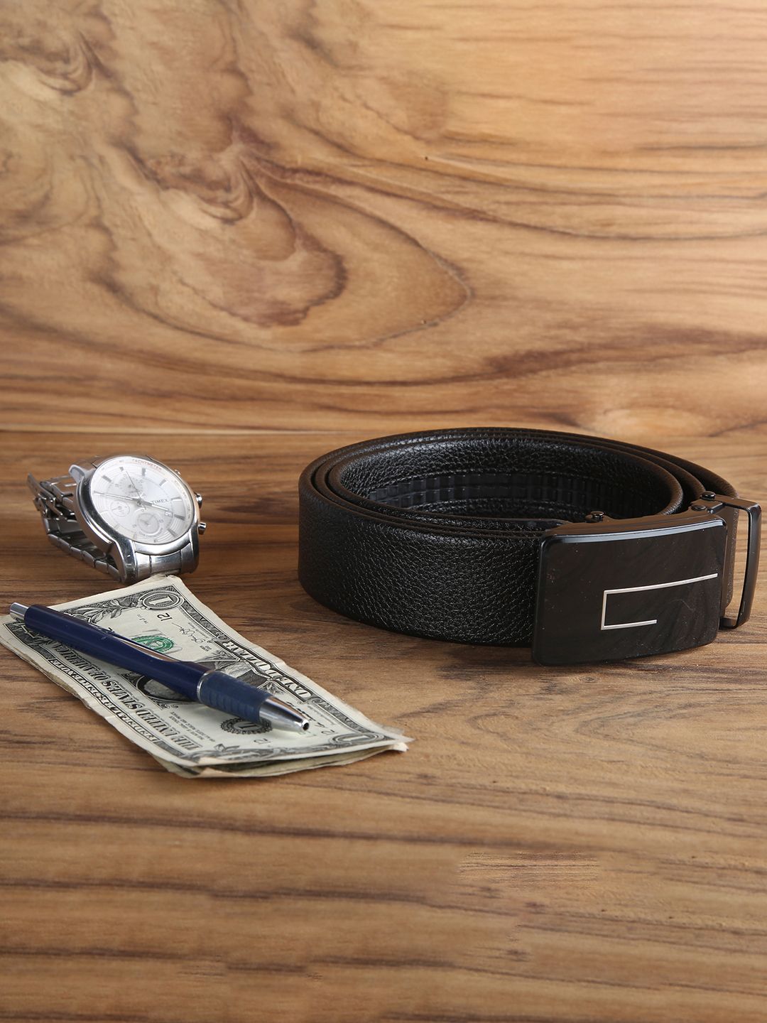 VOGARD Men Black PU Belt
