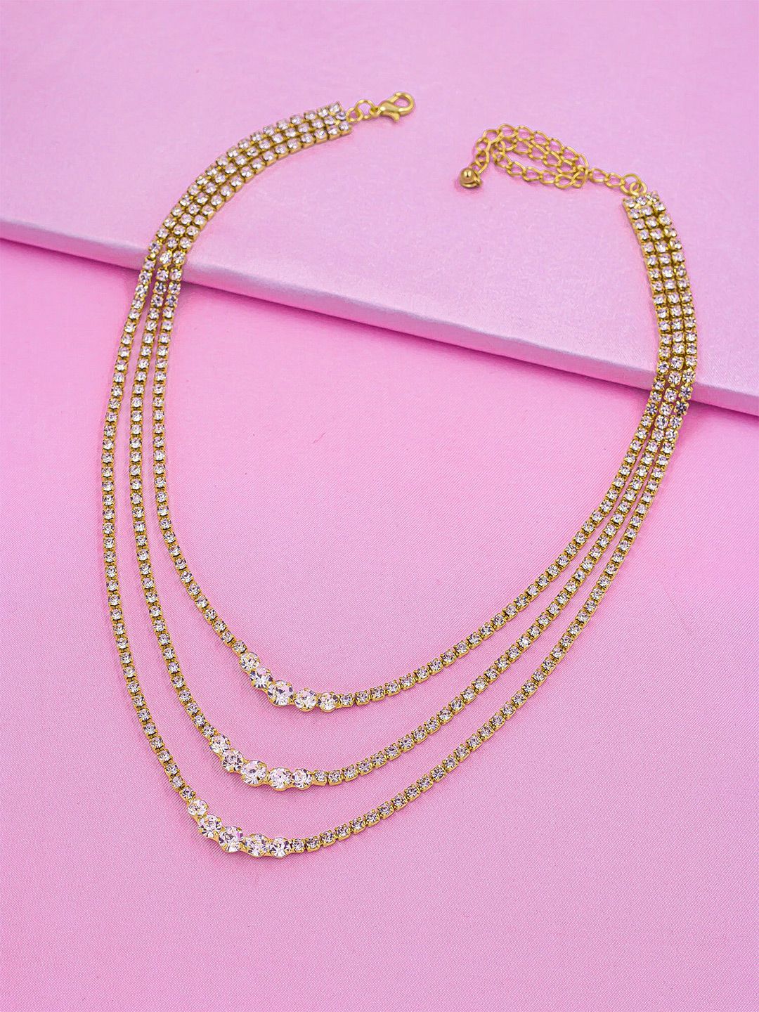 Bellofox Gold-Toned & White Gold-Plated Layered Body Chain Price in India