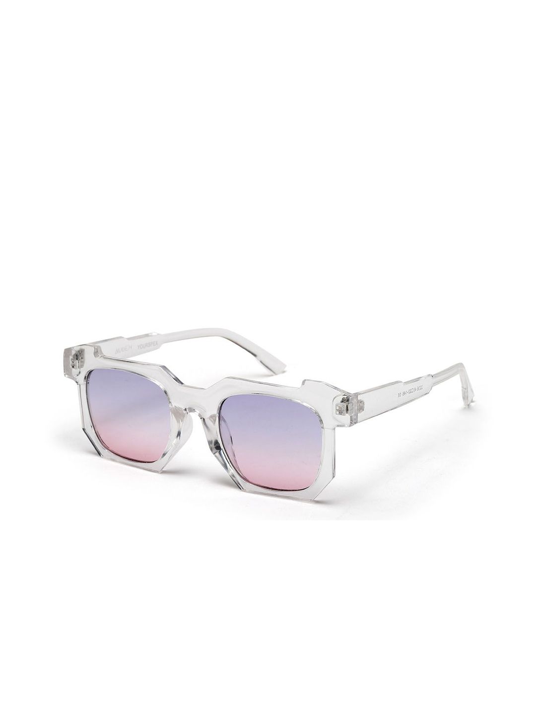 YourSpex Unisex Pink Lens & White Square Sunglasses with UV Protected Lens