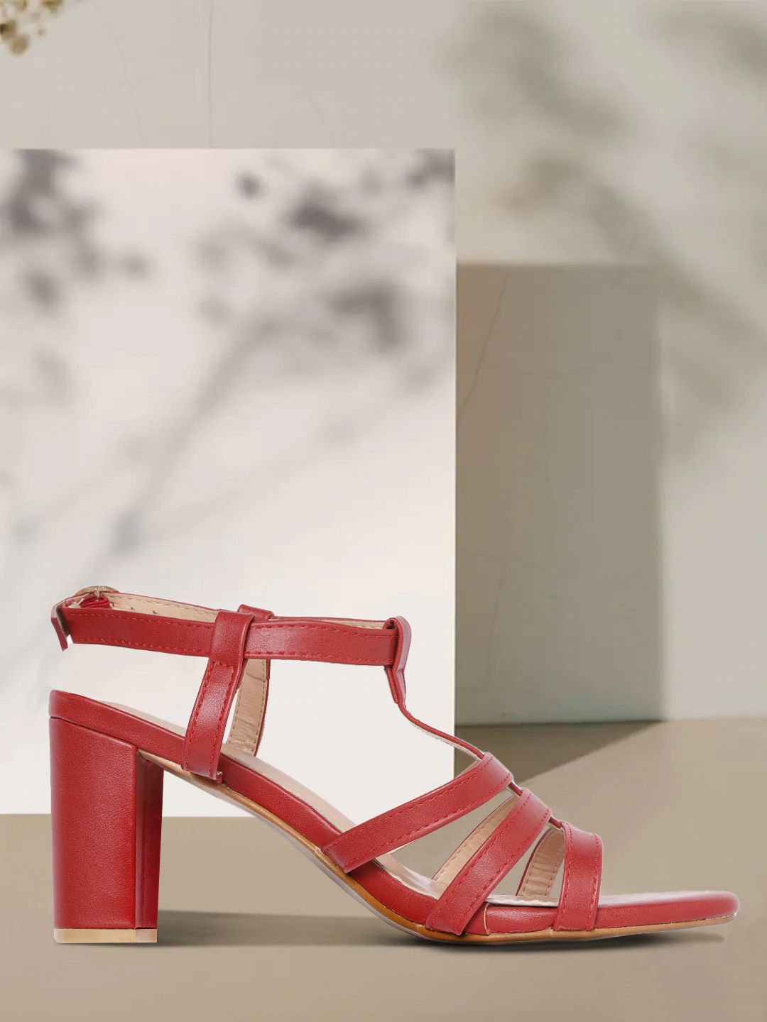 Allen Solly Red Solid Block Heels