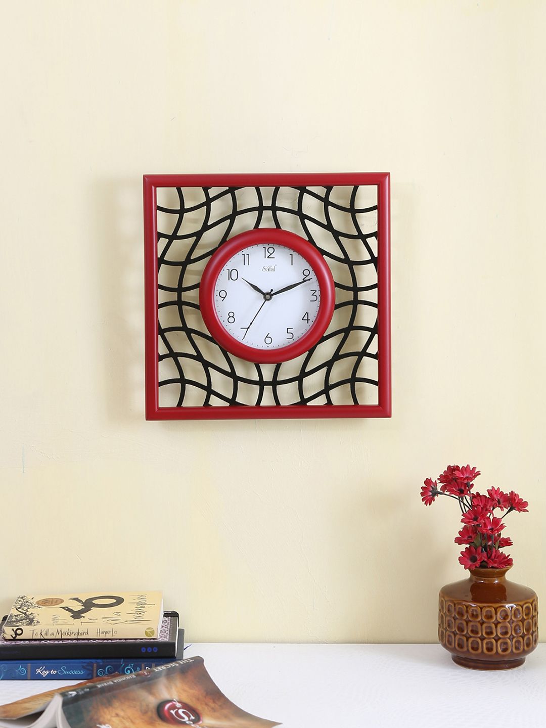 Safal White Solid Dial Square Analogue Wall Clock Price in India