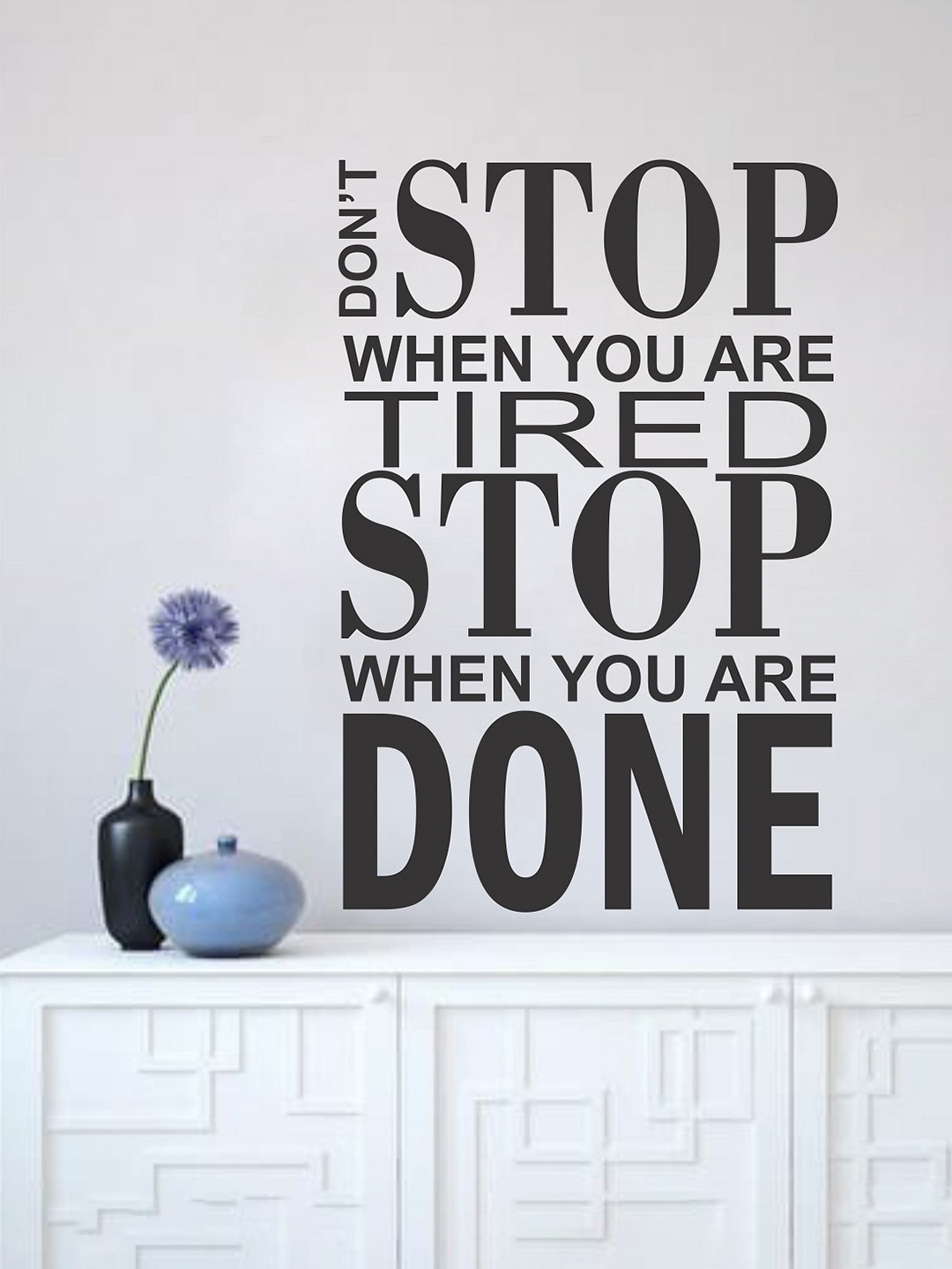 WALLSTICK Black & White Motivational Quotes Printed Wall Stickers Price in India