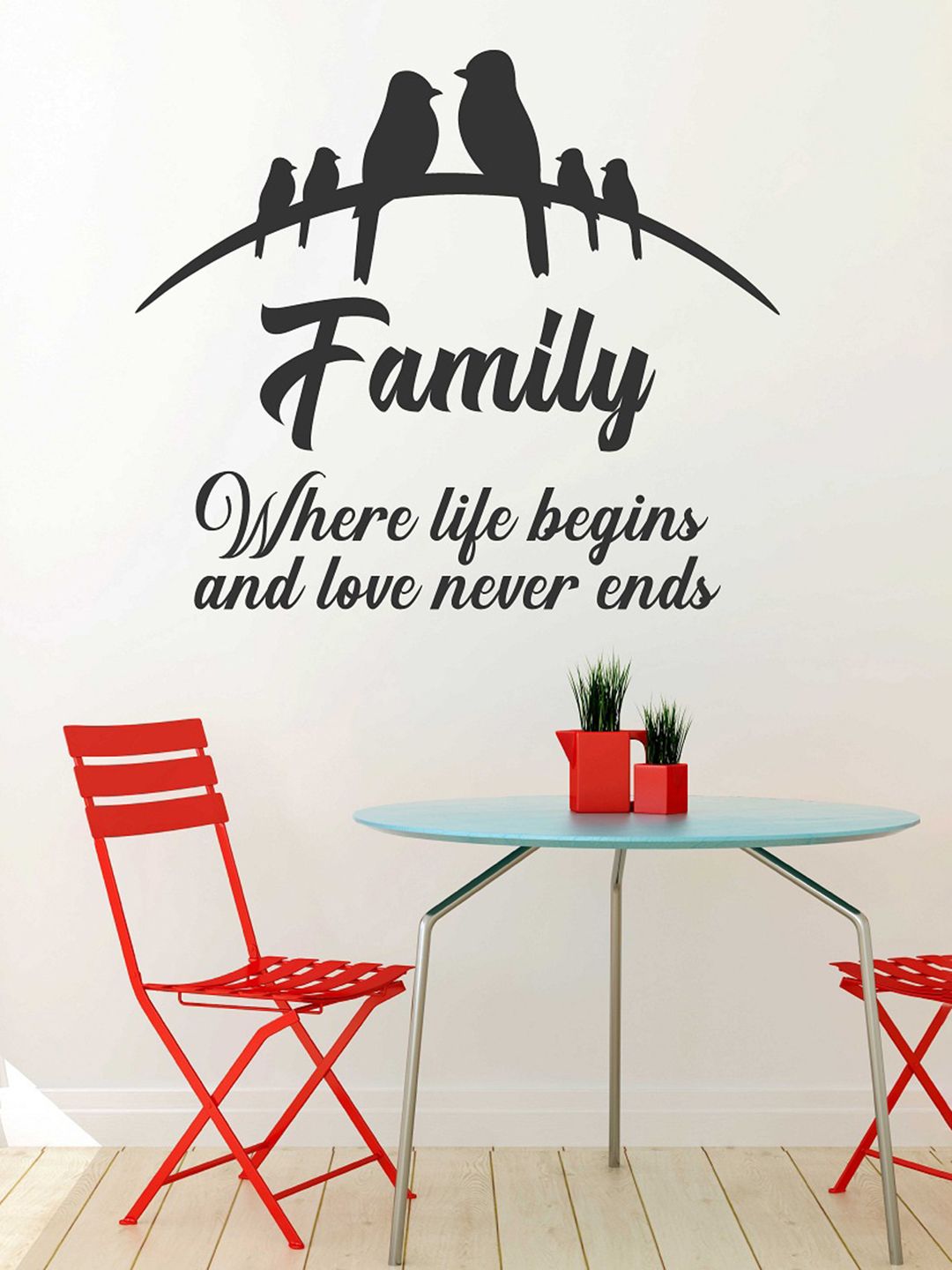 WALLSTICK Black Family Quotes Wall Stickers Price in India