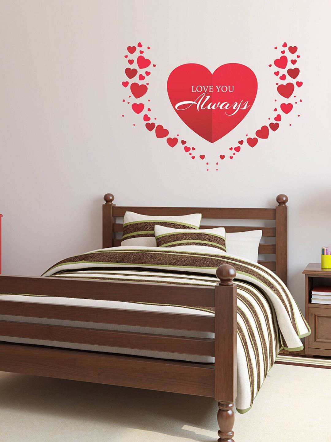 WALLSTICK Red Love Heart Vinyl Wall Sticker Price in India