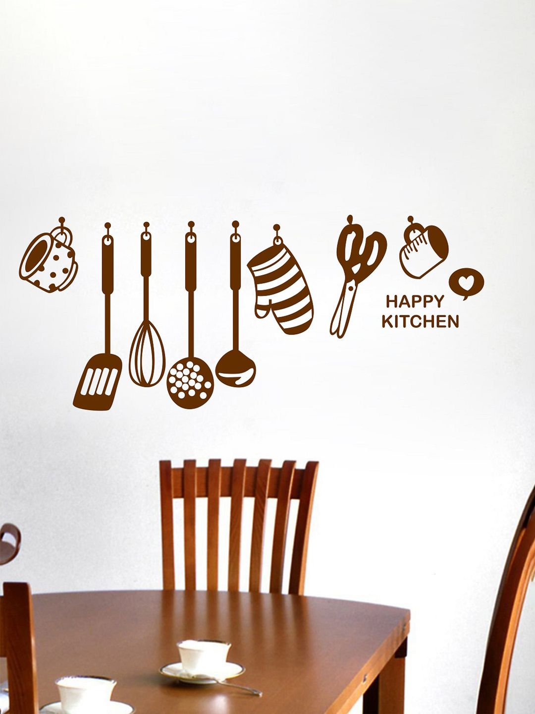 WALLSTICK Brown Kitchen Set Vinyl Wall Sticker Price in India