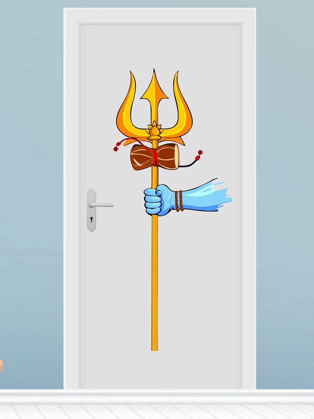 WALLSTICK Yellow & Blue Lord Shiva Vinyl Wall Sticker Price in India