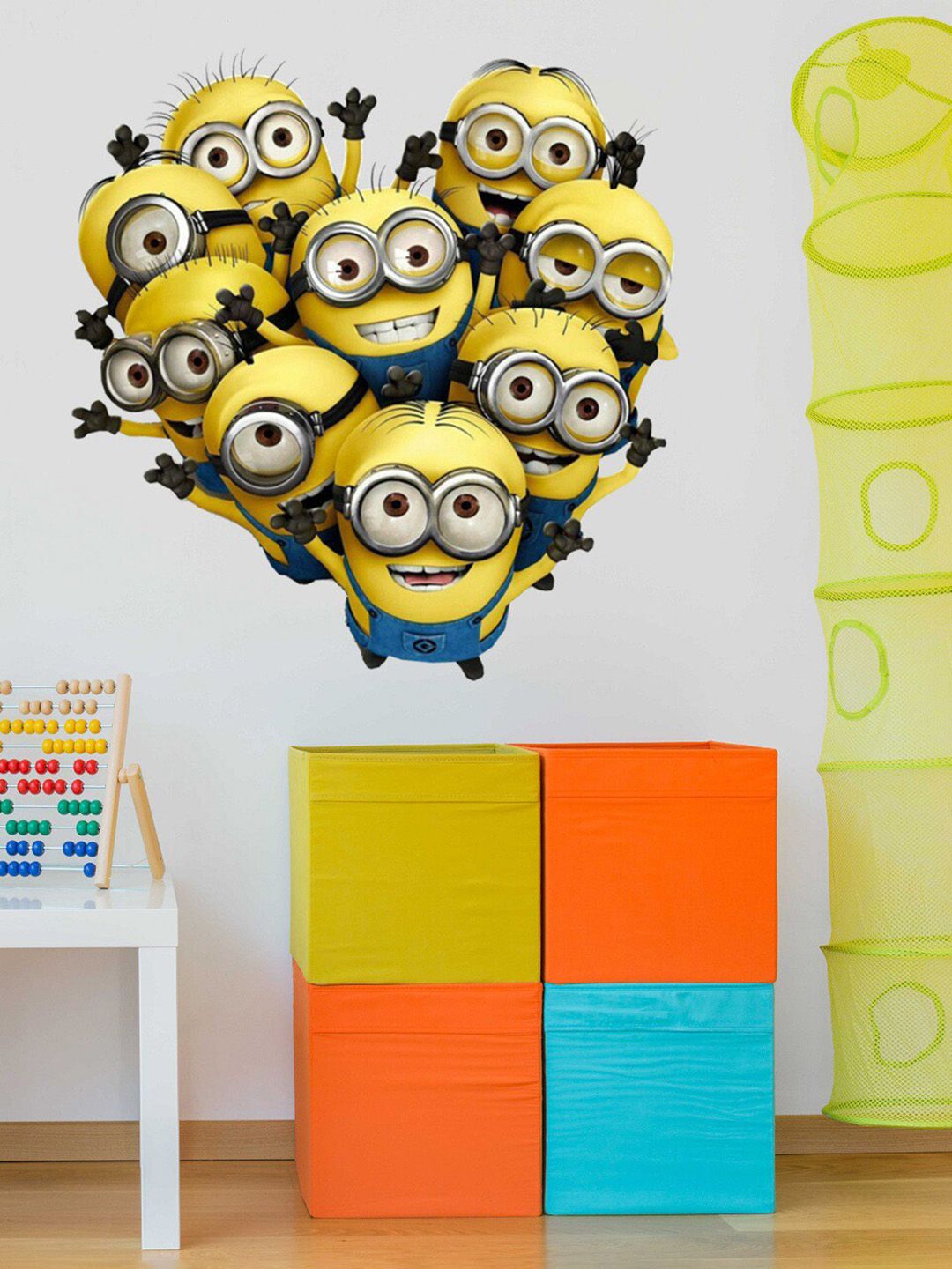 WALLSTICK Yellow & Blue Group Of Minions Vinyl Wall Stickers Price in India