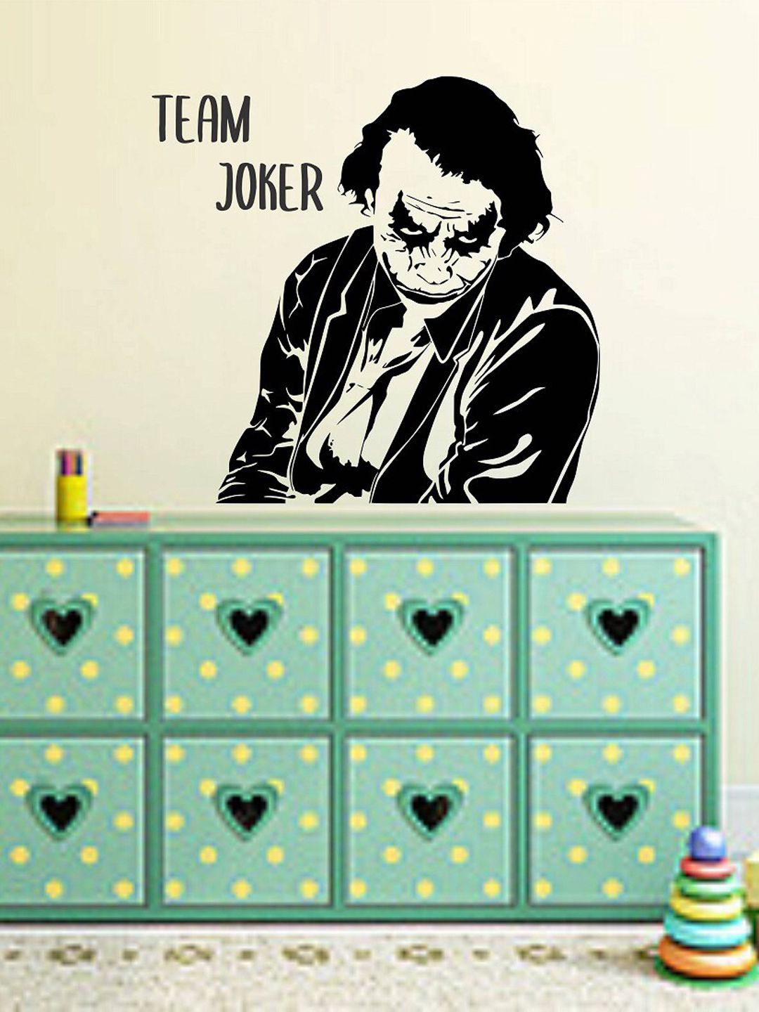 WALLSTICK Black Team Joker Printed Wall Sticker Price in India