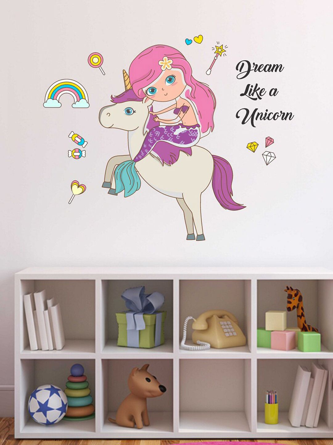 WALLSTICK Pink & Purple Fairy Tale Vinyl Wall Stickers Price in India