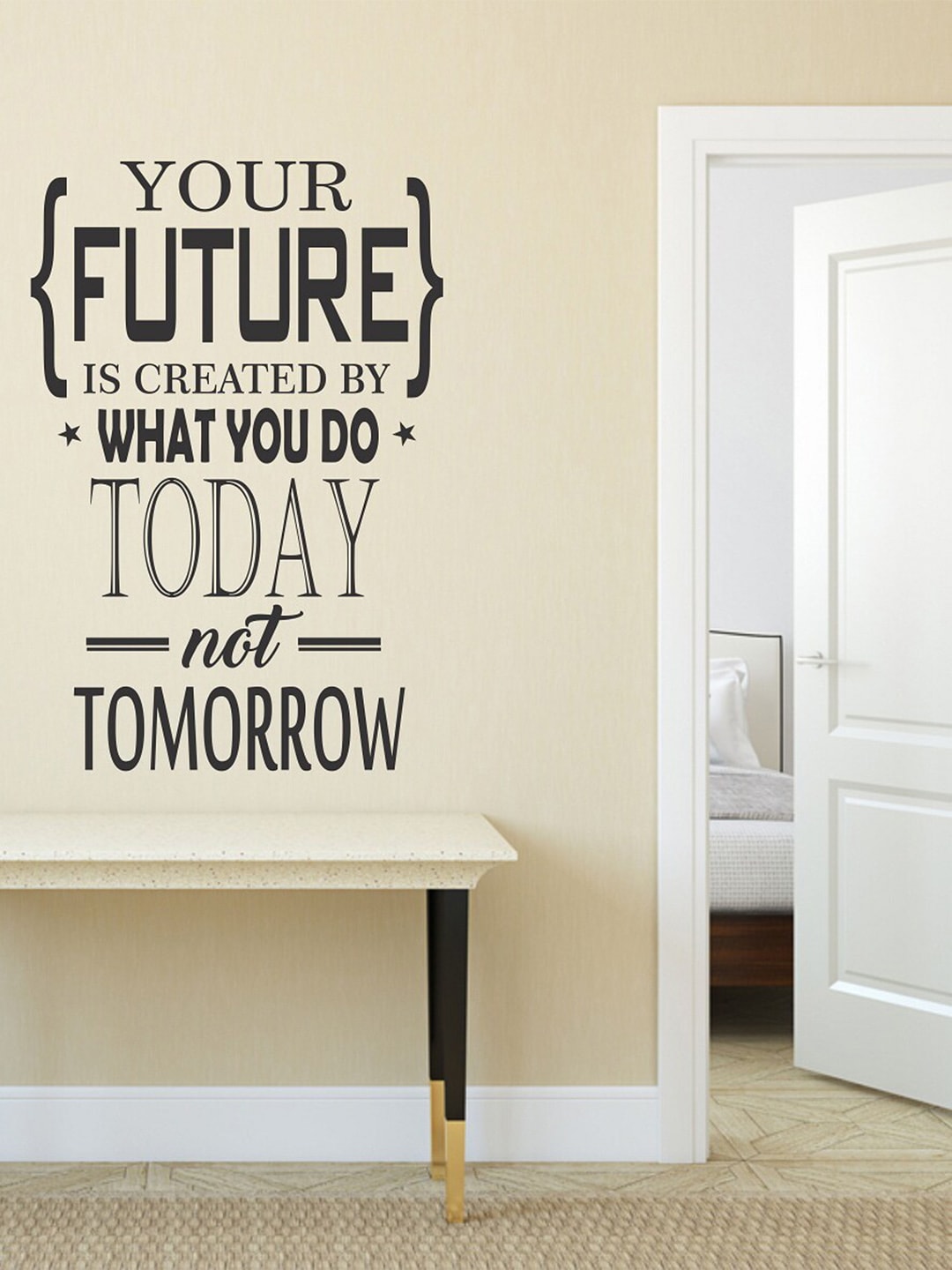 WALLSTICK Black Life Quotes Wall Stickers Price in India