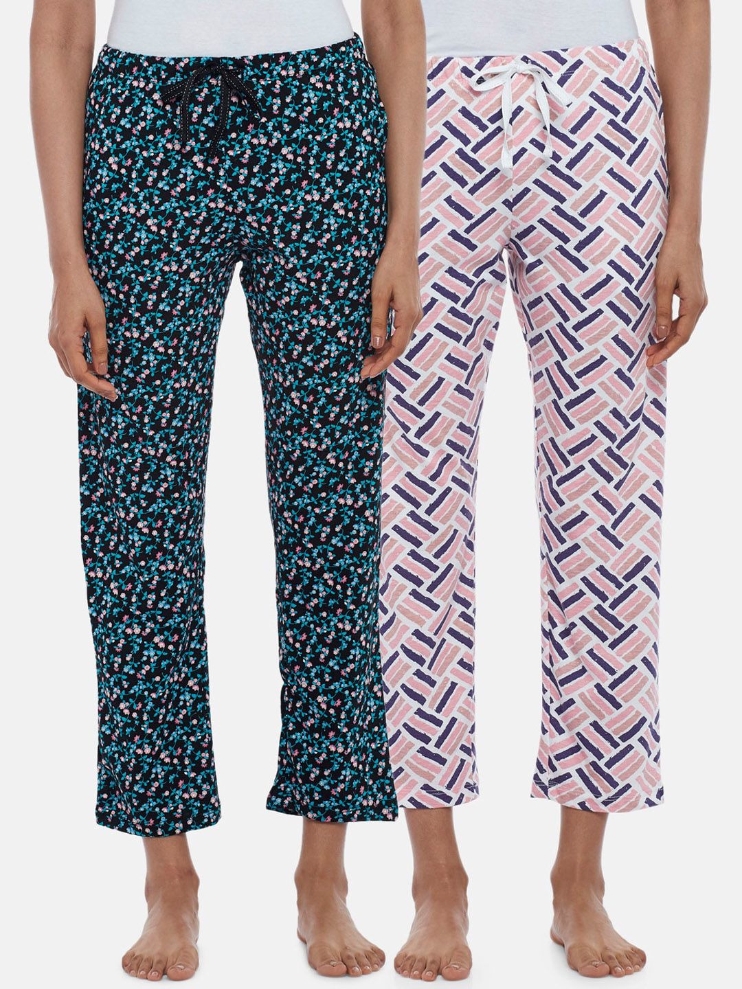 Dreamz by Pantaloons Women Pack of 2 Printed Cotton Lounge Pants Price in India