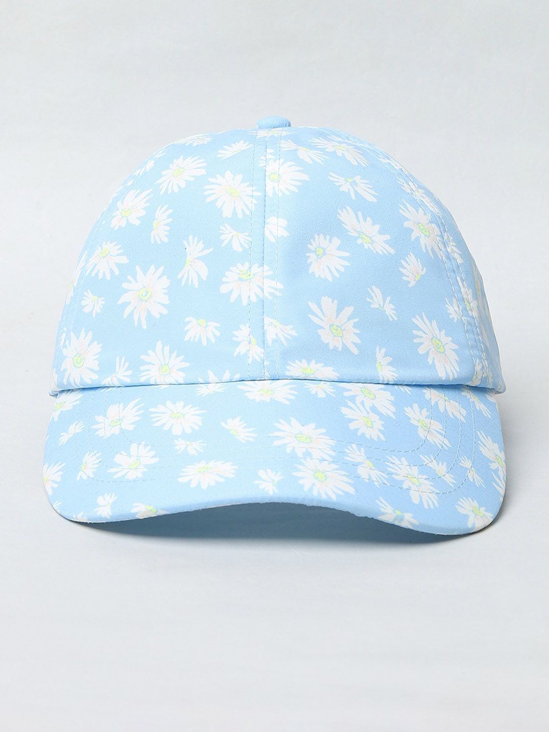 ONLY Women Blue & White Printed Baseball Cap Price in India