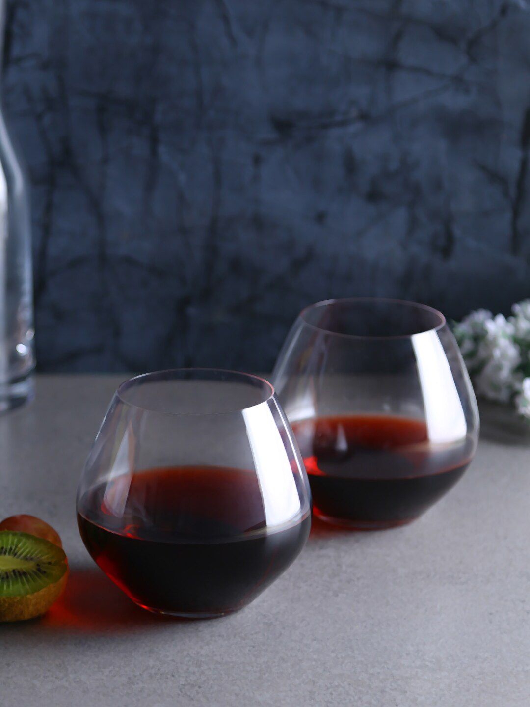 smart serve Set Of 2 Transparent Crystal Amoroso Stemless Wine Glass Price in India