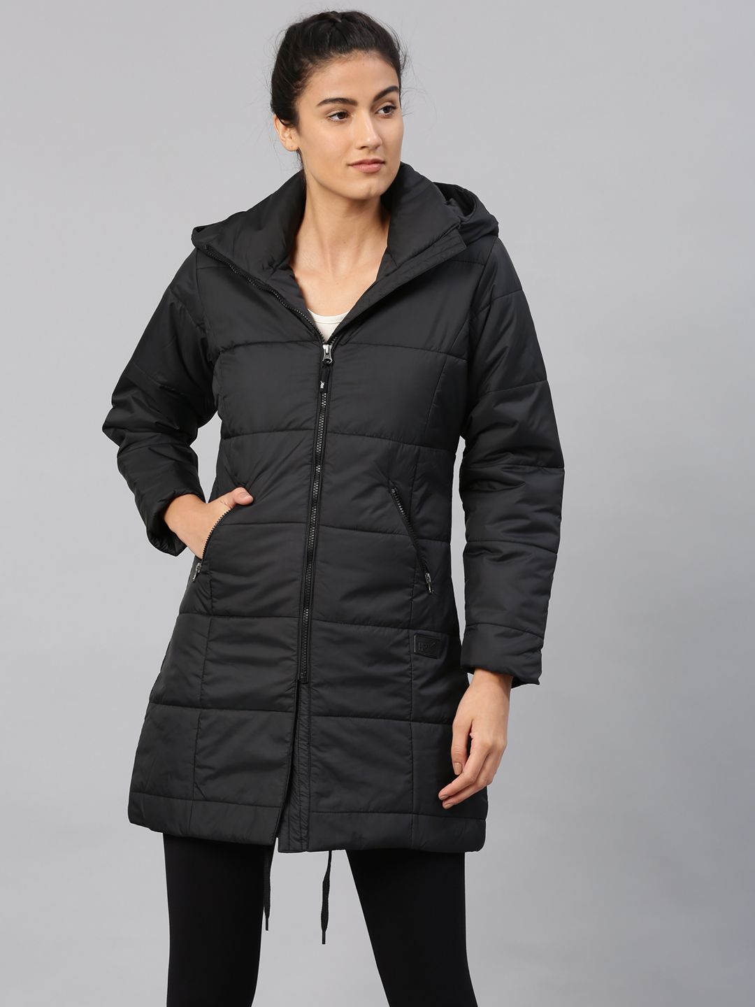 HRX by Hrithik Roshan Women Black Solid Puffer Jacket Price in India