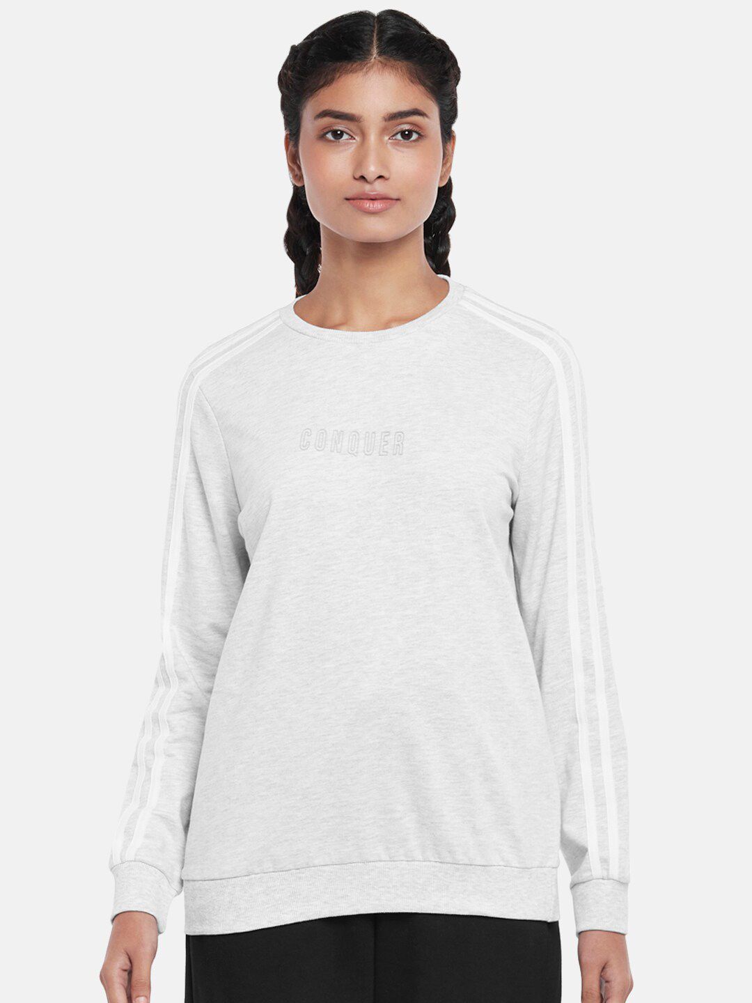 Ajile by Pantaloons Women Grey Melange Sweatshirt Price in India