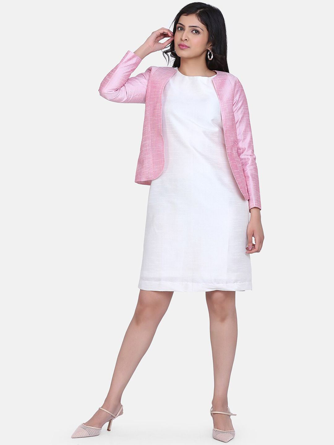 PowerSutra Women Pink Open Front Jacket Price in India