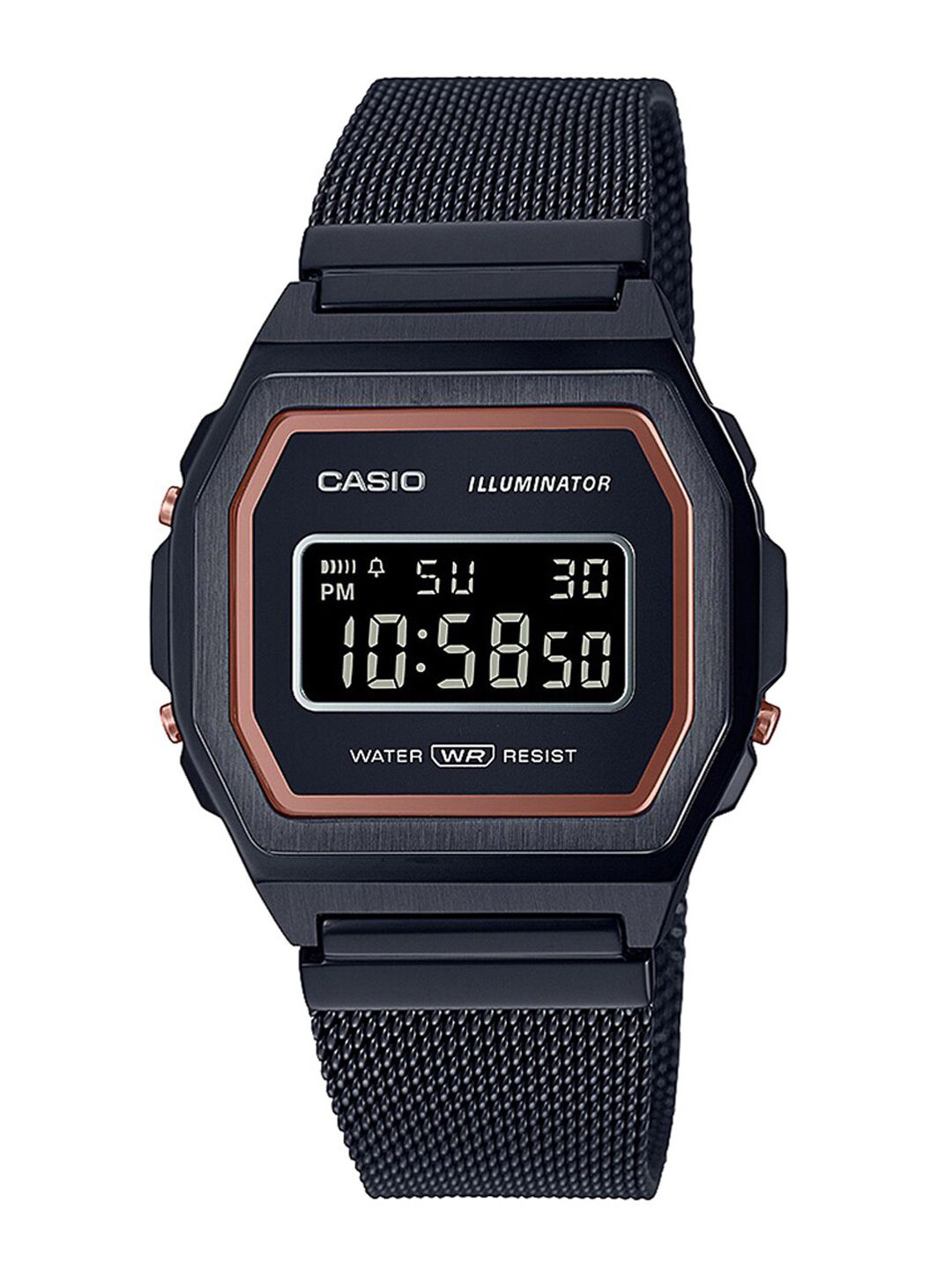 Buy CASIO Vintage A1000M-1BEF Black Digital Dial Silver Stainless