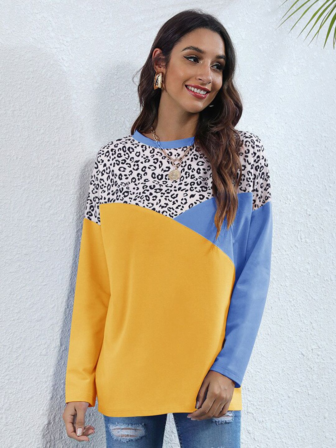 BoStreet Women Yellow Printed Sweatshirt Price in India