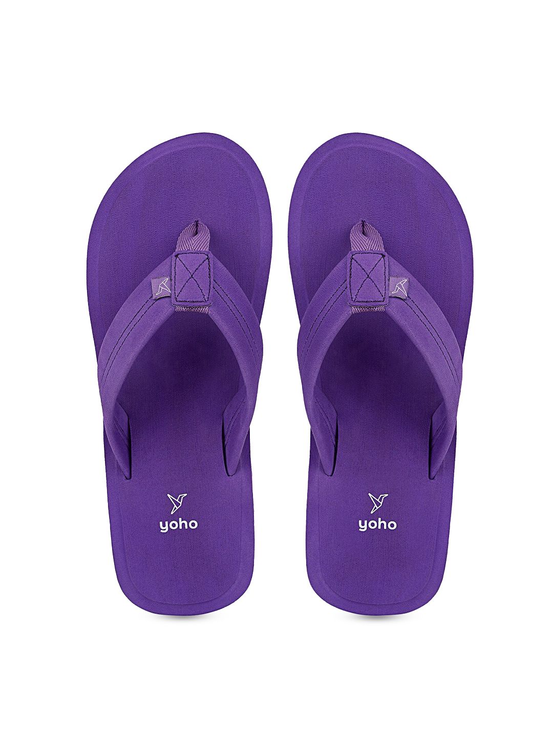 yoho Women Purple & White Rubber Thong Flip-Flops Price in India